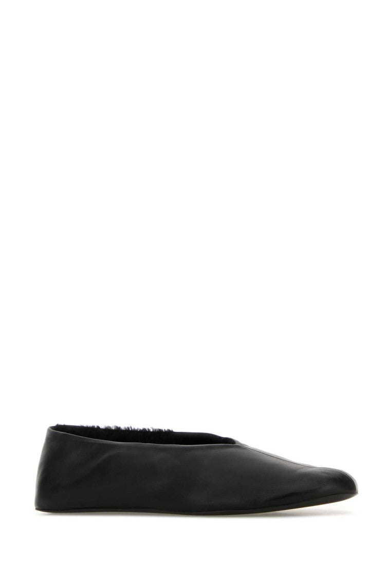 Black Leather Ballet Flats 2
