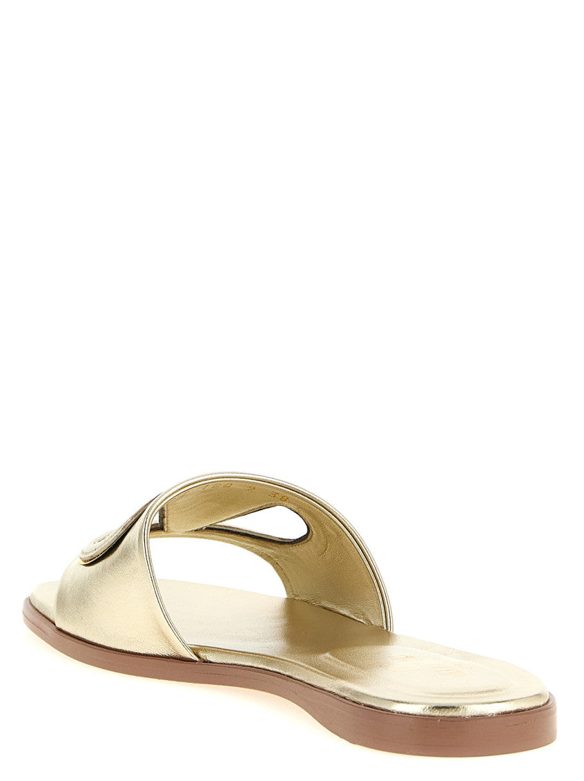 Golden Logo Sandals 3
