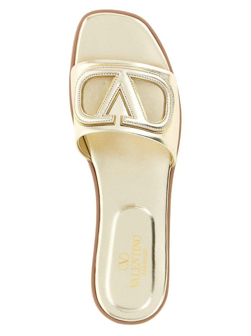 Golden Logo Sandals 4