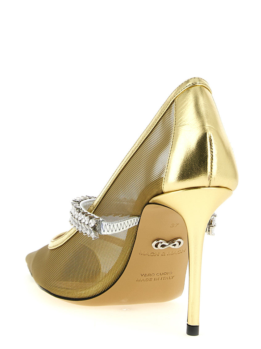 Gold Pointed Toe Heels 3