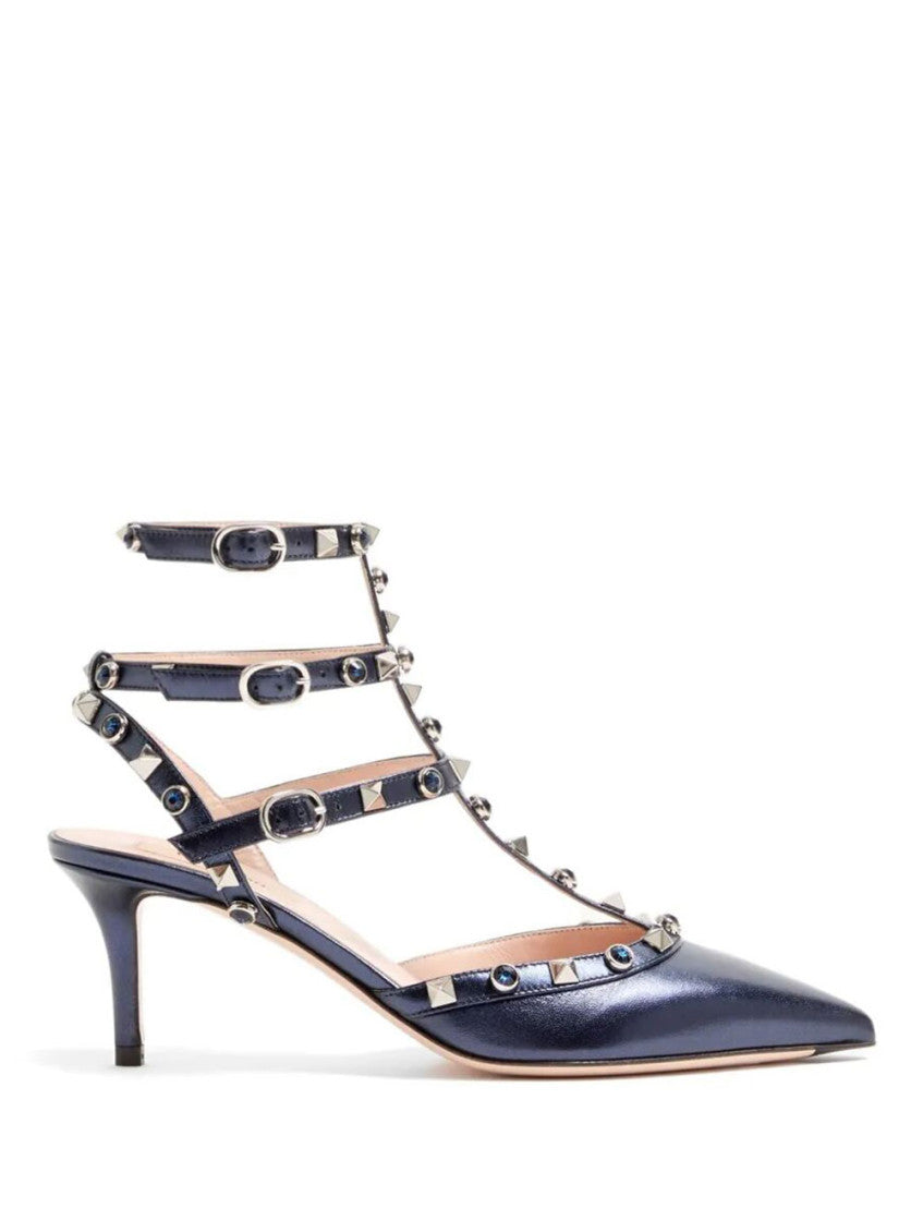 Navy Blue Rockstud Pumps 1