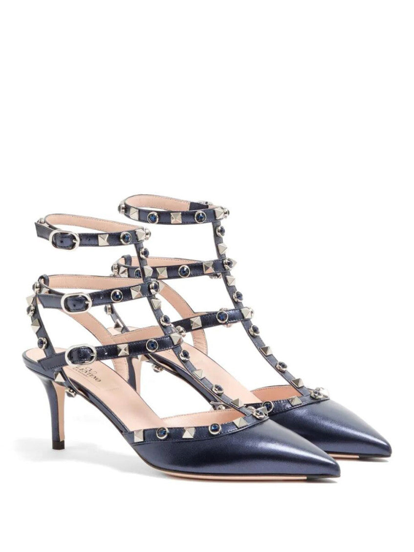 Navy Blue Rockstud Pumps 3