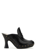 Black Leather Mules 1