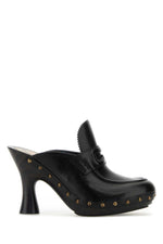 Black Leather Mules 1