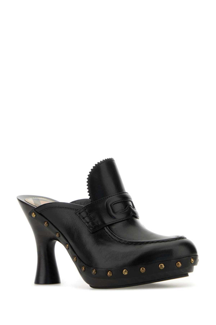Black Leather Mules 2