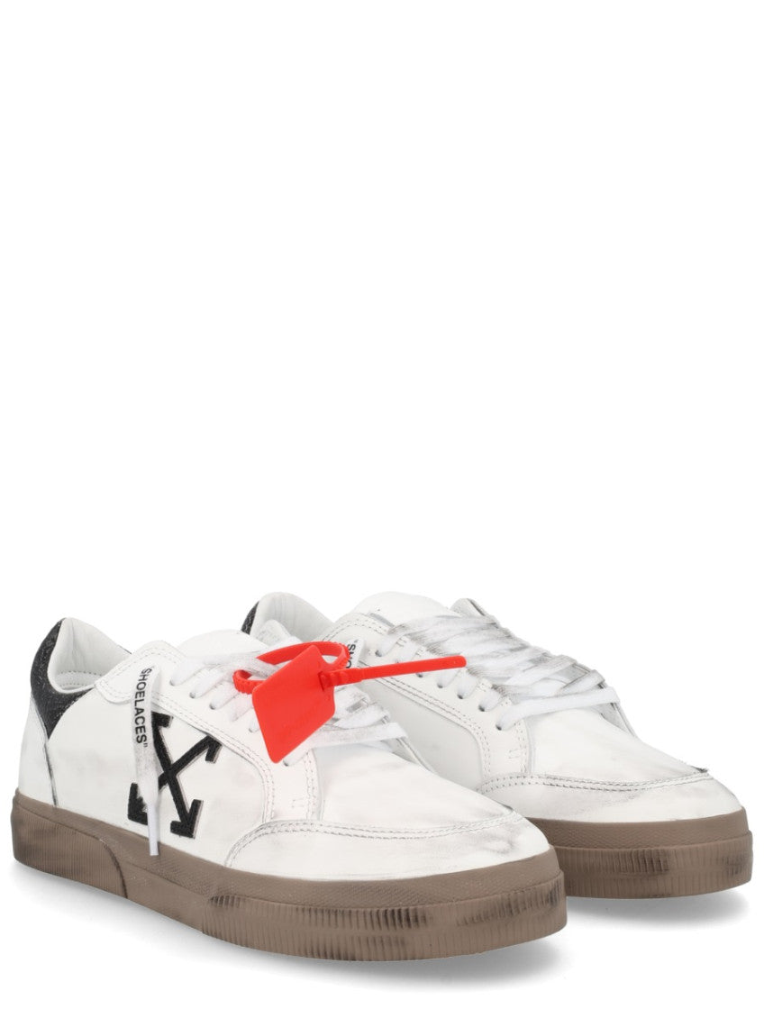 White Logo Vulcanized Sneakers 2