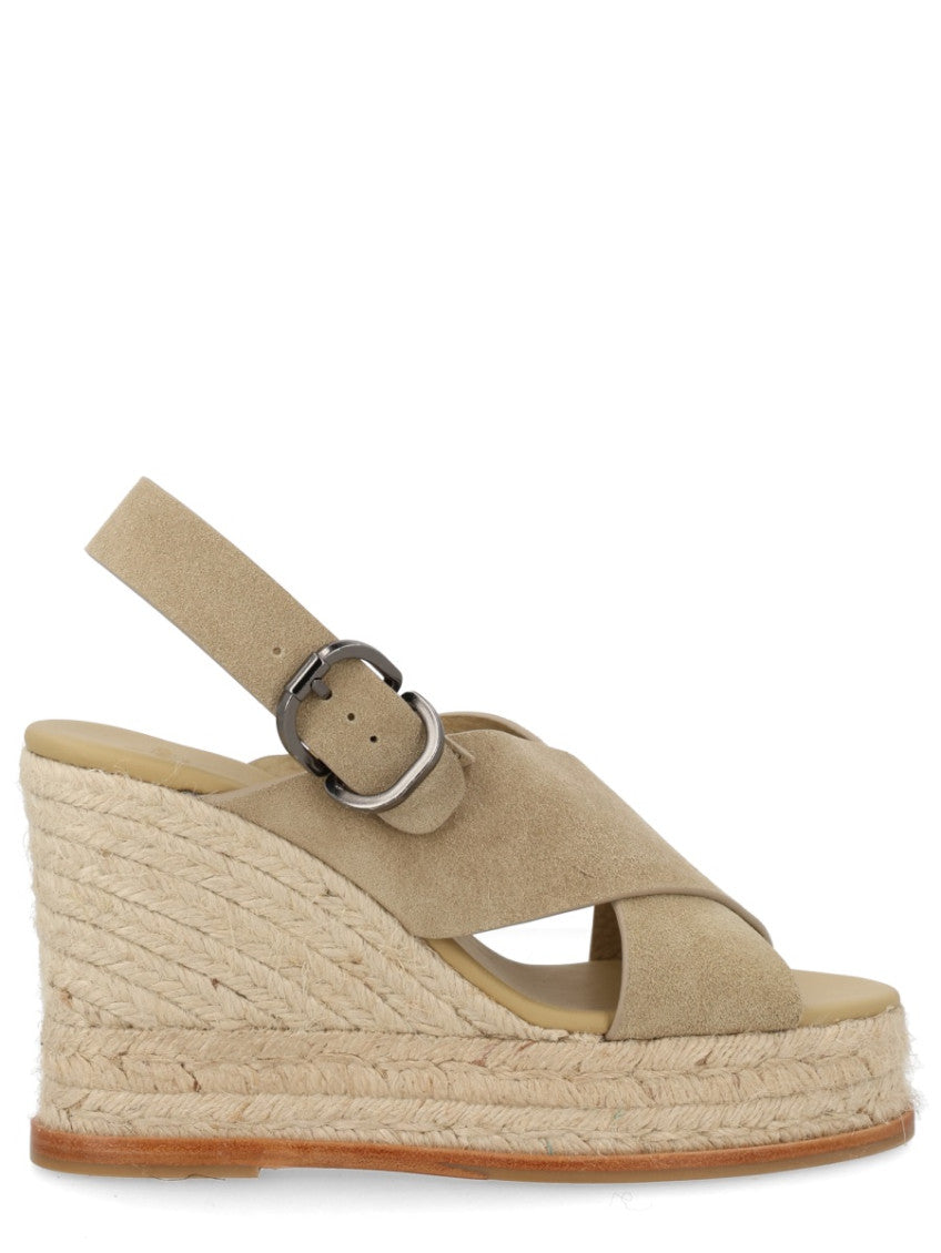 Beige Slingback Wedges 1