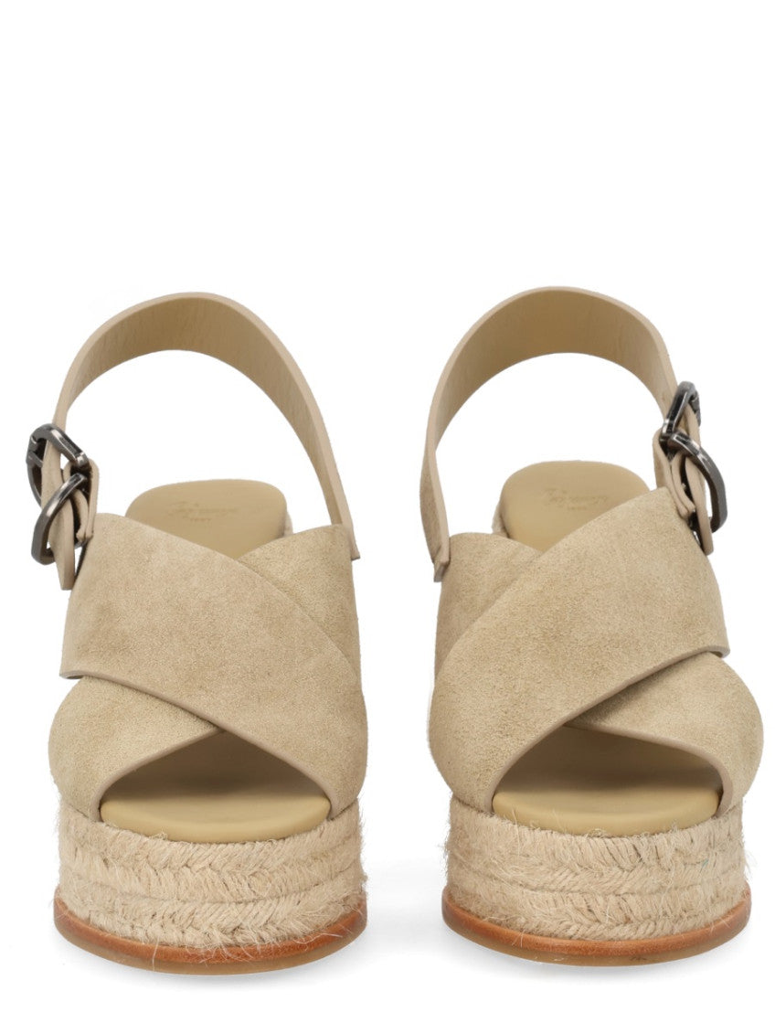 Beige Slingback Wedges 3