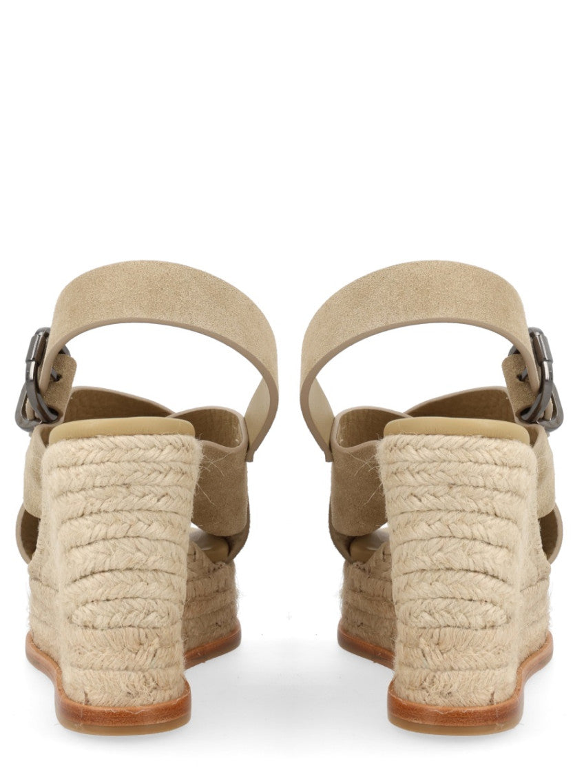 Beige Slingback Wedges 4