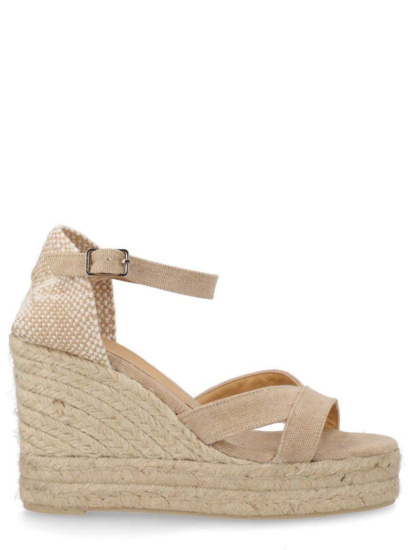 Beige Woven Bruna Wedges 1