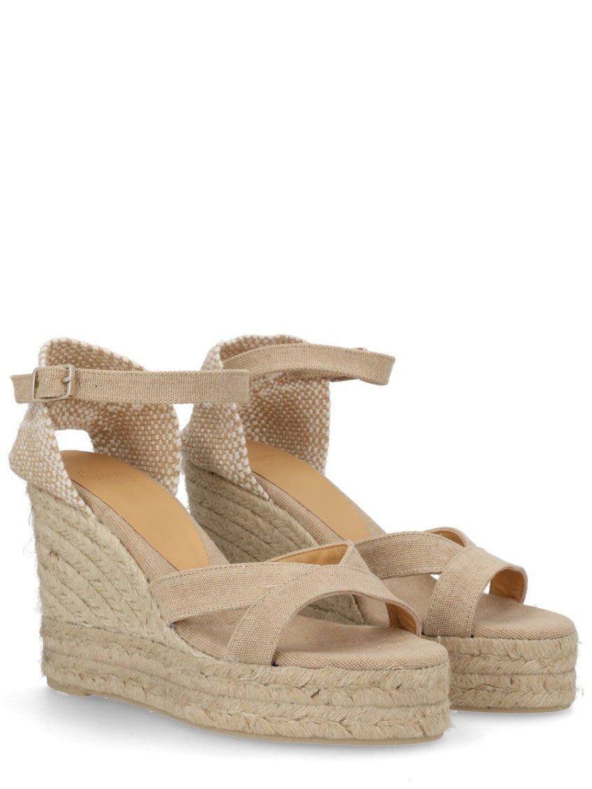 Beige Woven Bruna Wedges 2