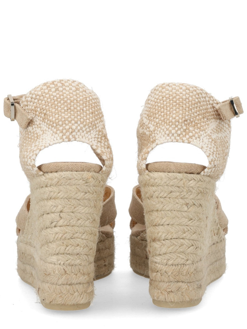 Beige Woven Bruna Wedges 4