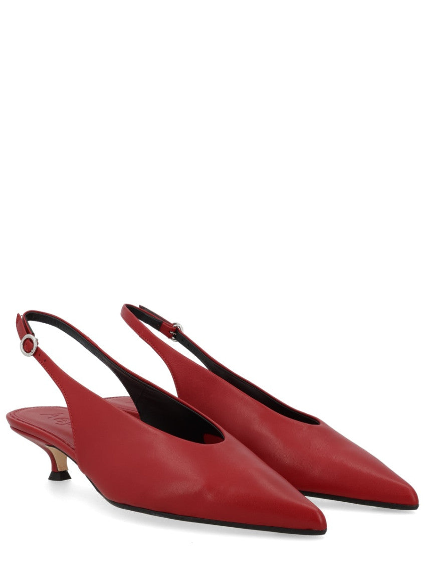 Red Solid Pumps 2