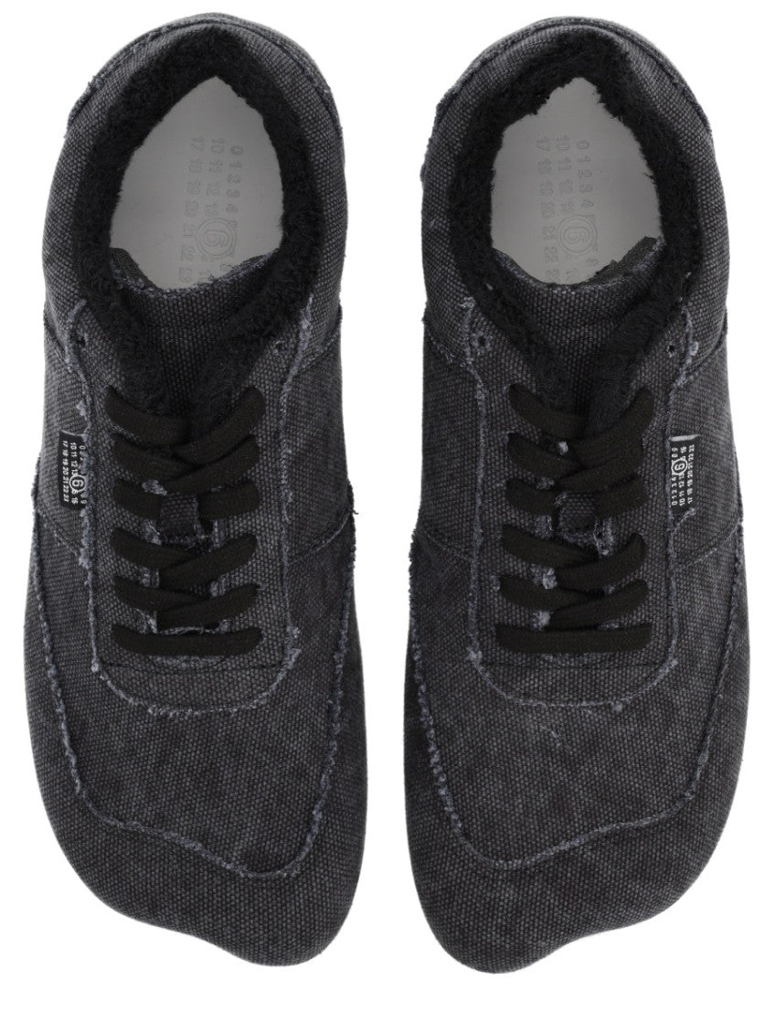 Black Anatomical Canvas Sneakers 5