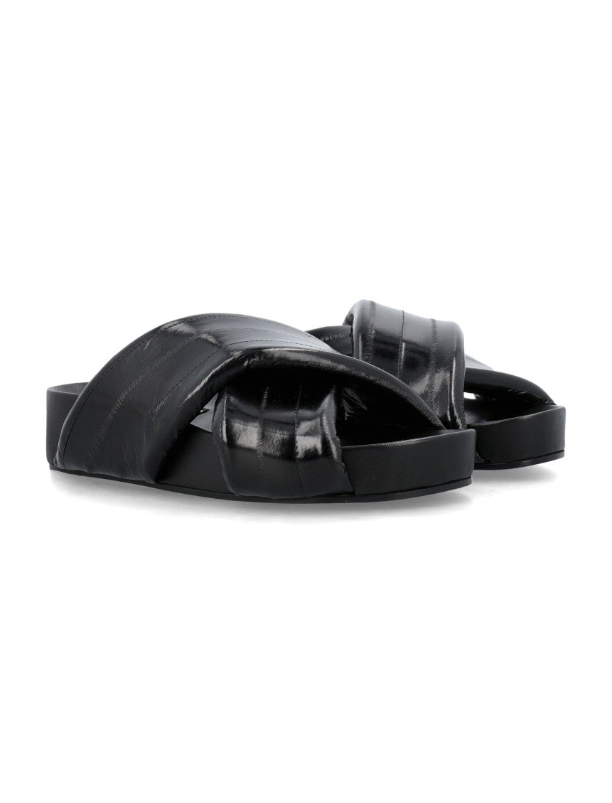 Black Slip On Sandals 2
