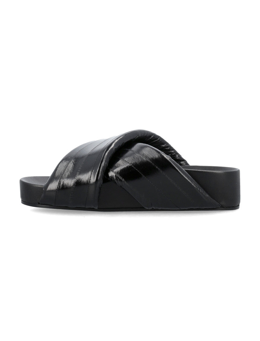 Black Slip On Sandals 3