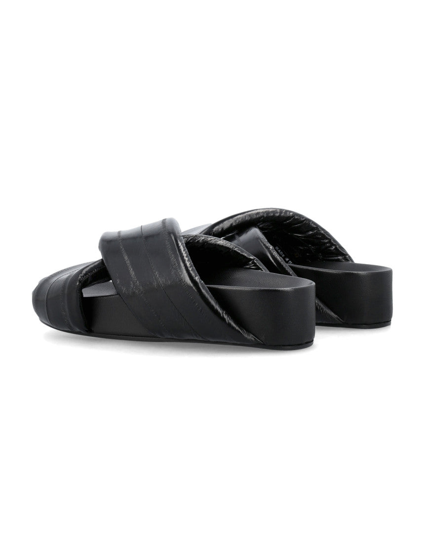 Black Slip On Sandals 4