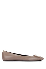 Beige Leather Ballet Flats 1