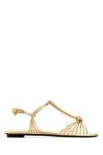 Golden Ankle Strap Sandals 1