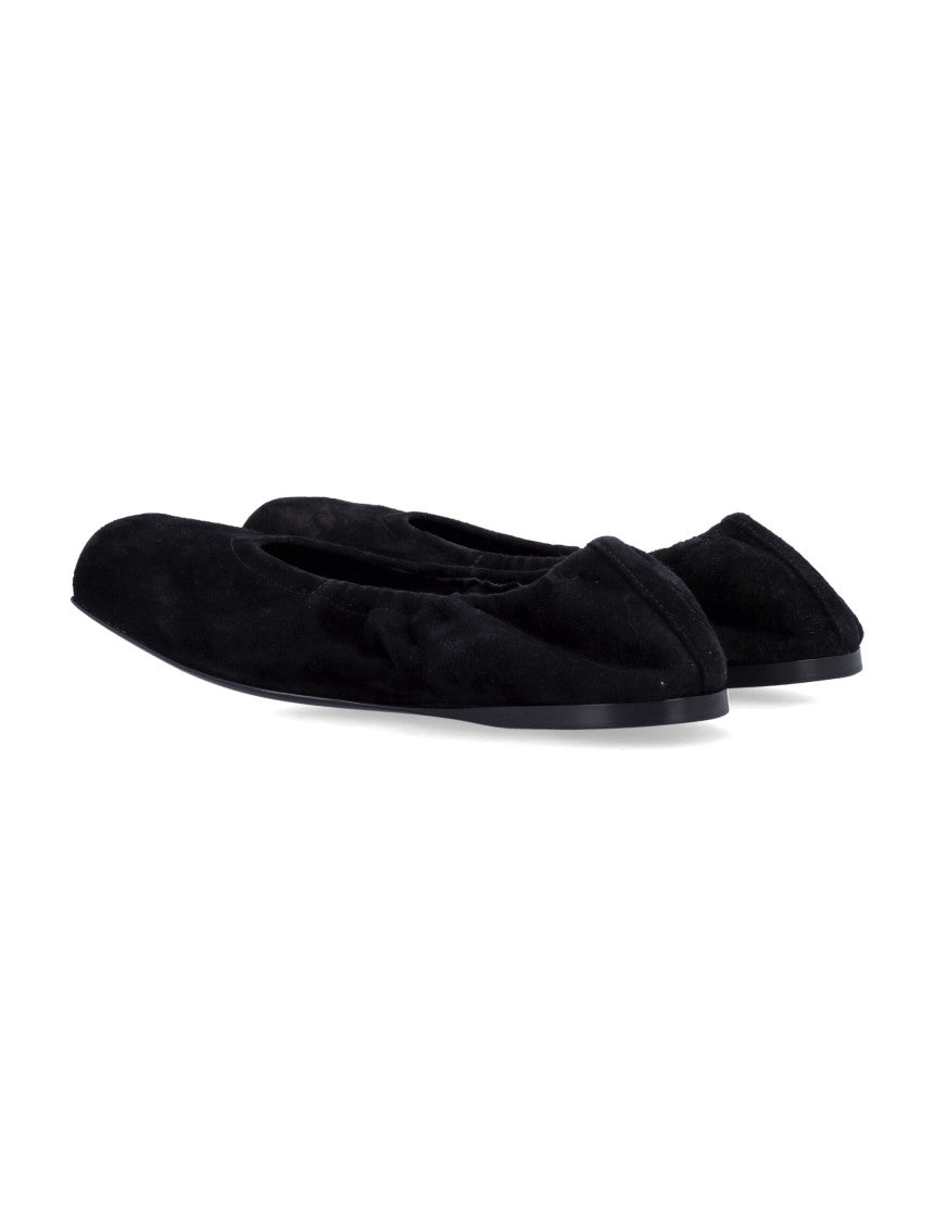 Black Solid Square Ballet Flats 4