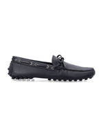 Black Solid Grid Loafers 1