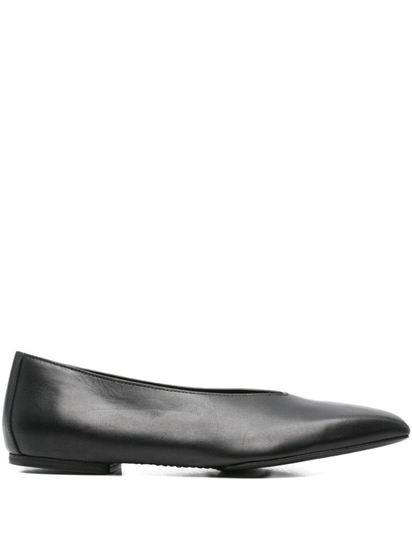 Black Leather Ballet Flats 1