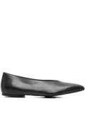 Black Leather Ballet Flats 1