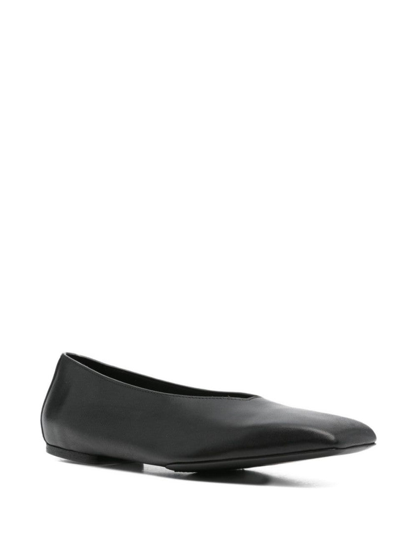 Black Leather Ballet Flats 2