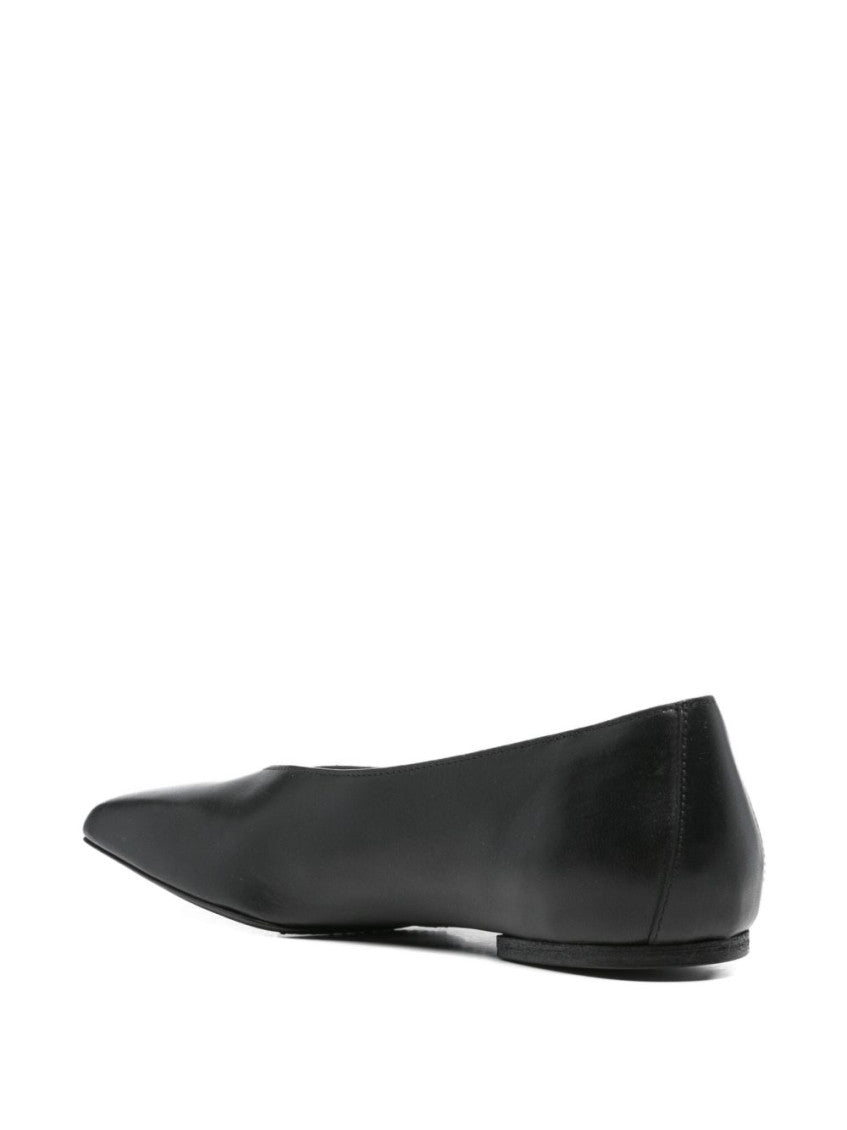 Black Leather Ballet Flats 4