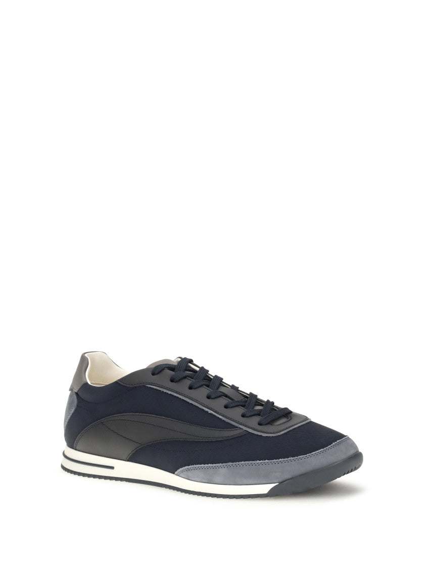 Blue Lace-up Suede Sneakers 2
