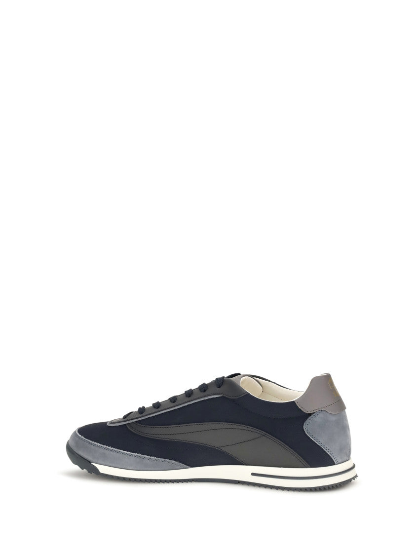 Blue Lace-up Suede Sneakers 3