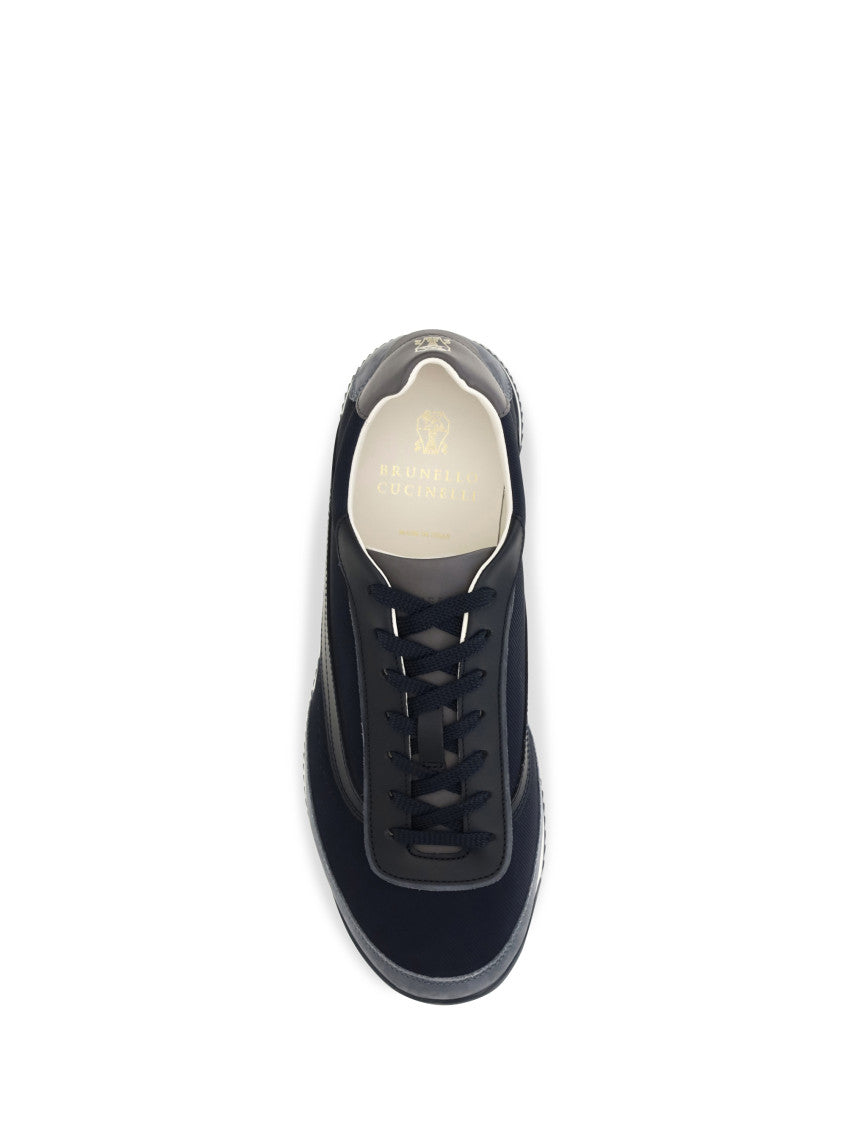 Blue Lace-up Suede Sneakers 4