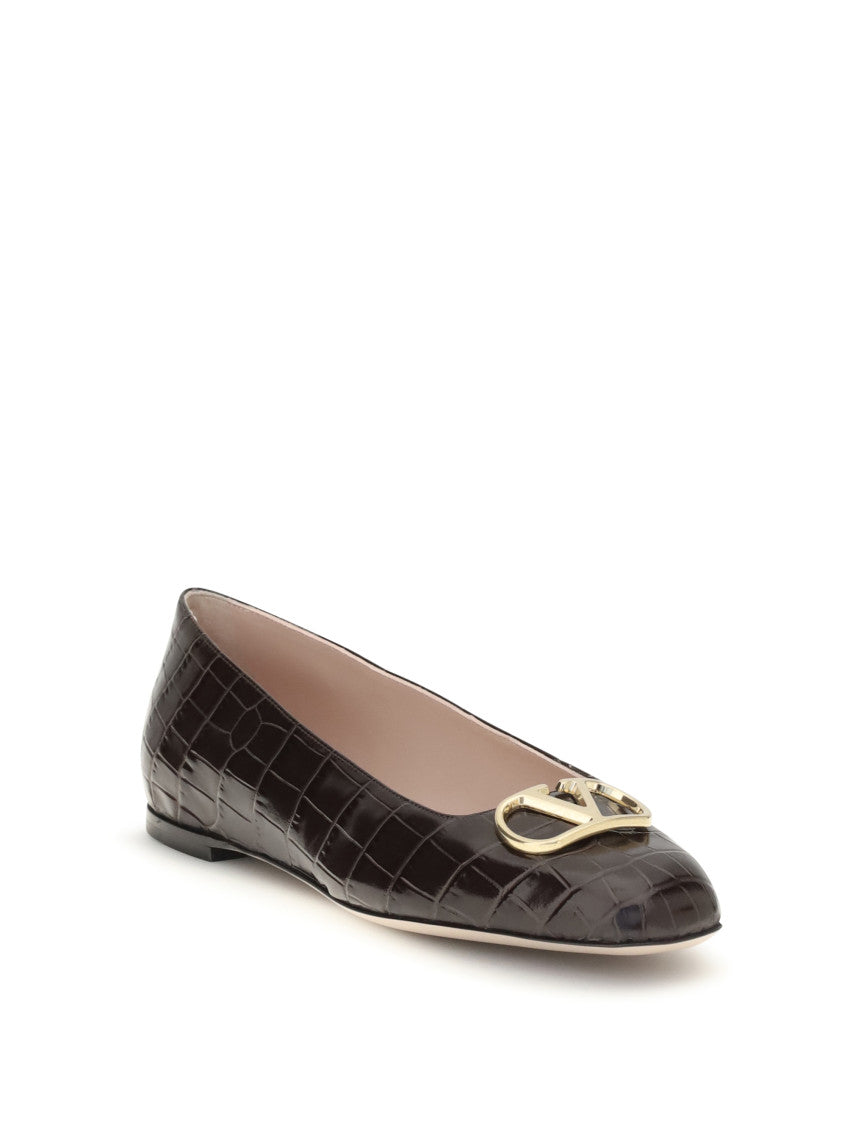 Brown Logo Ballet Flats 2