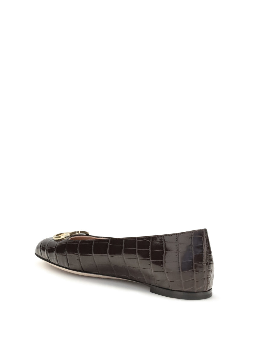 Brown Logo Ballet Flats 3