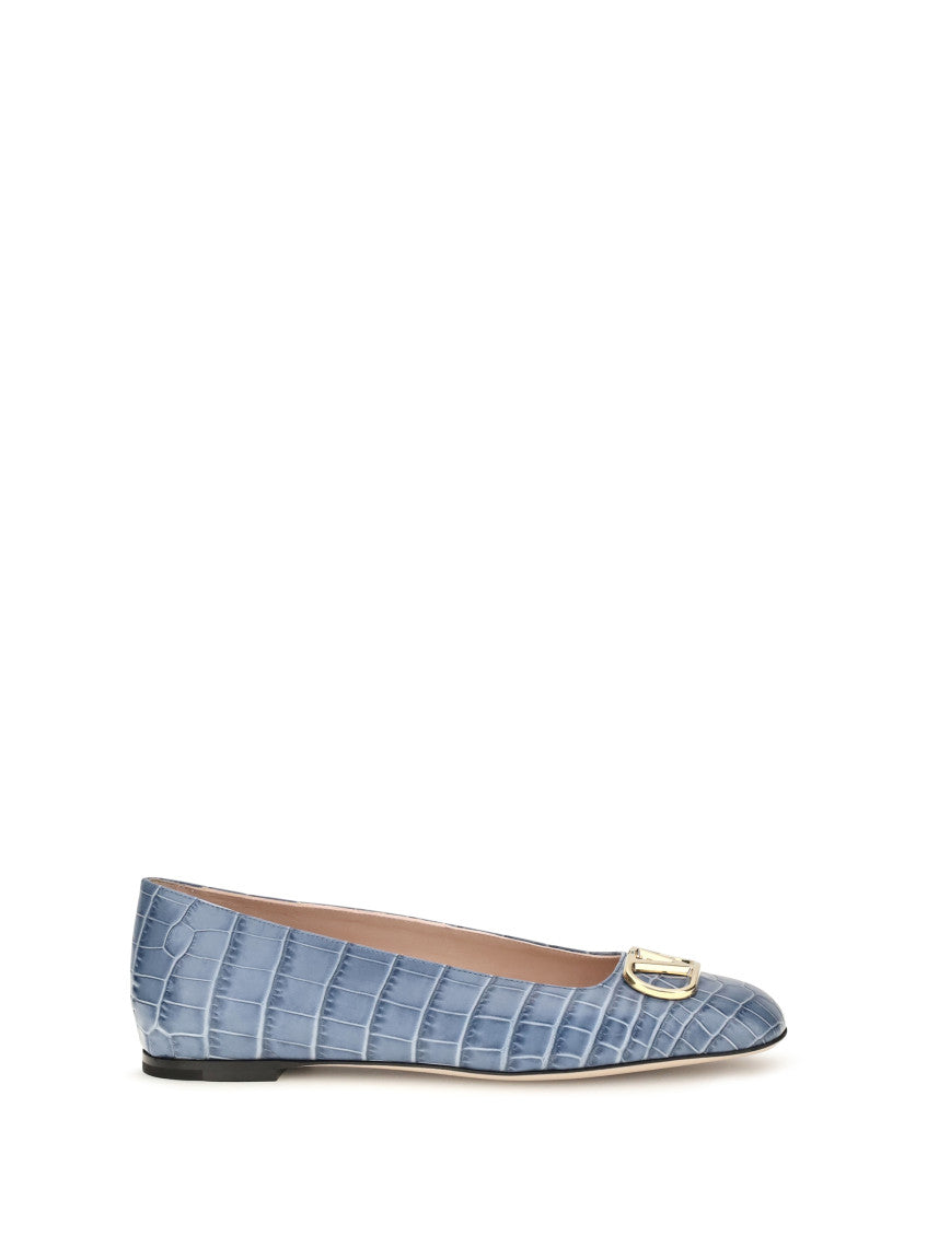 Blue Logo Ballet Flats 1