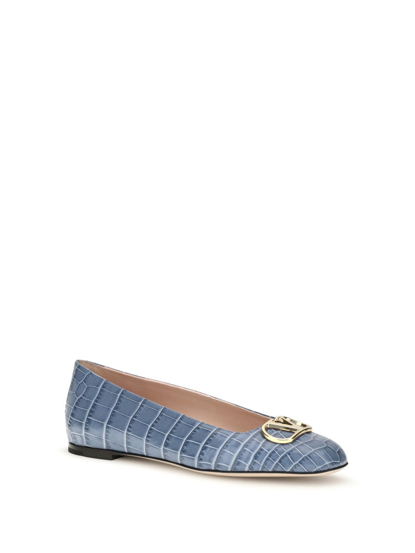 Blue Logo Ballet Flats 2