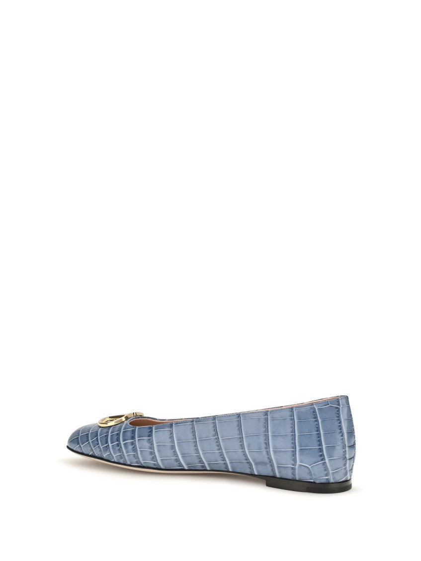 Blue Logo Ballet Flats 3