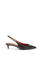 Black Logo Slingback Pumps 1