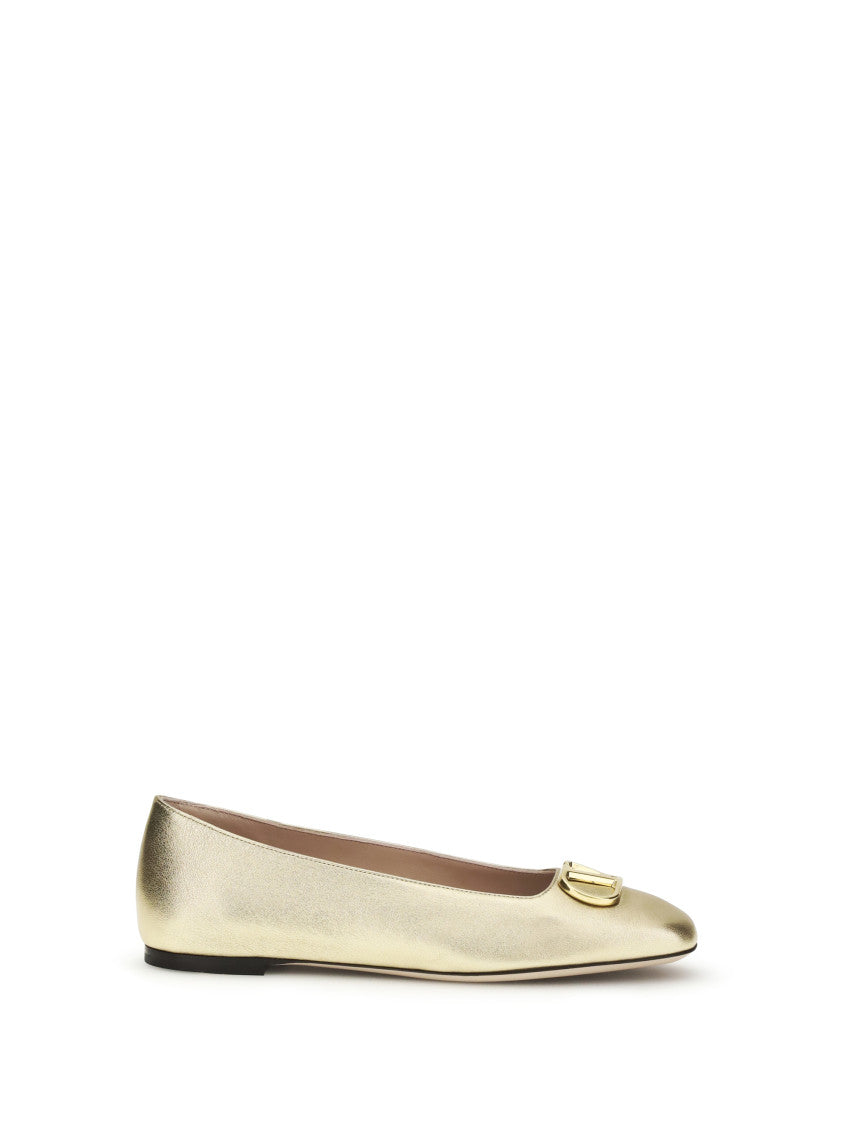 Golden Logo Ballet Flats 1