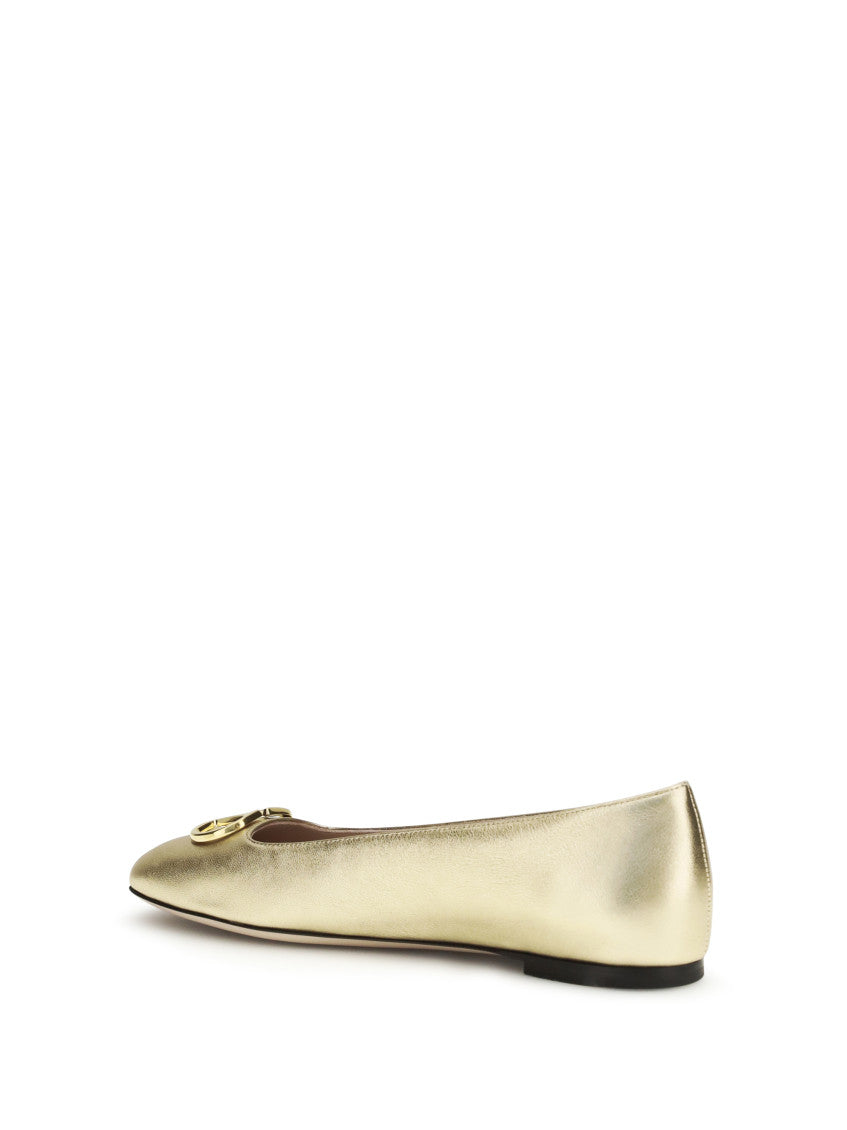 Golden Logo Ballet Flats 3