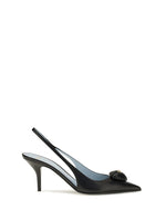Black Slingback Leather Pumps 1