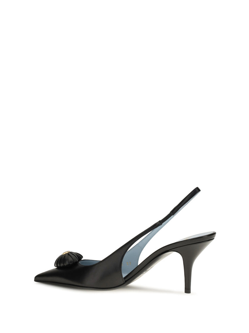 Black Slingback Leather Pumps 3