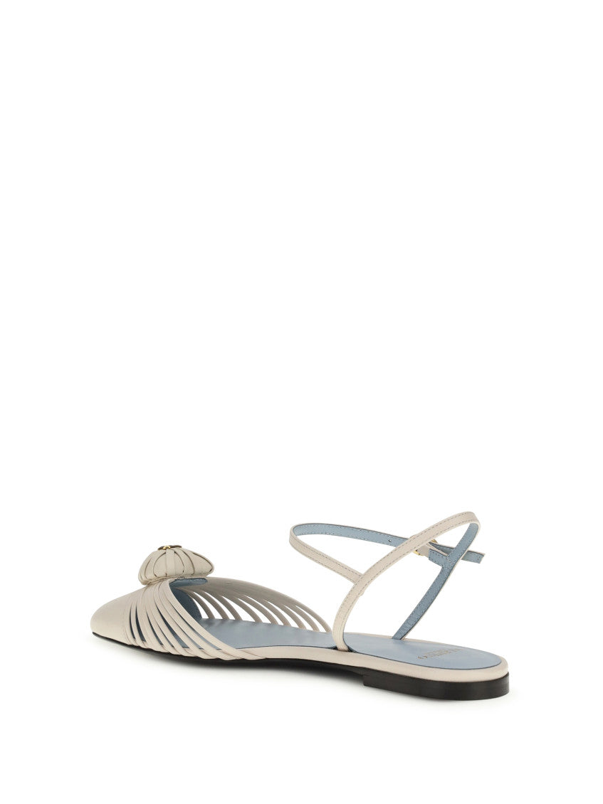 Beige Ankle-strap Ballet Flats 3