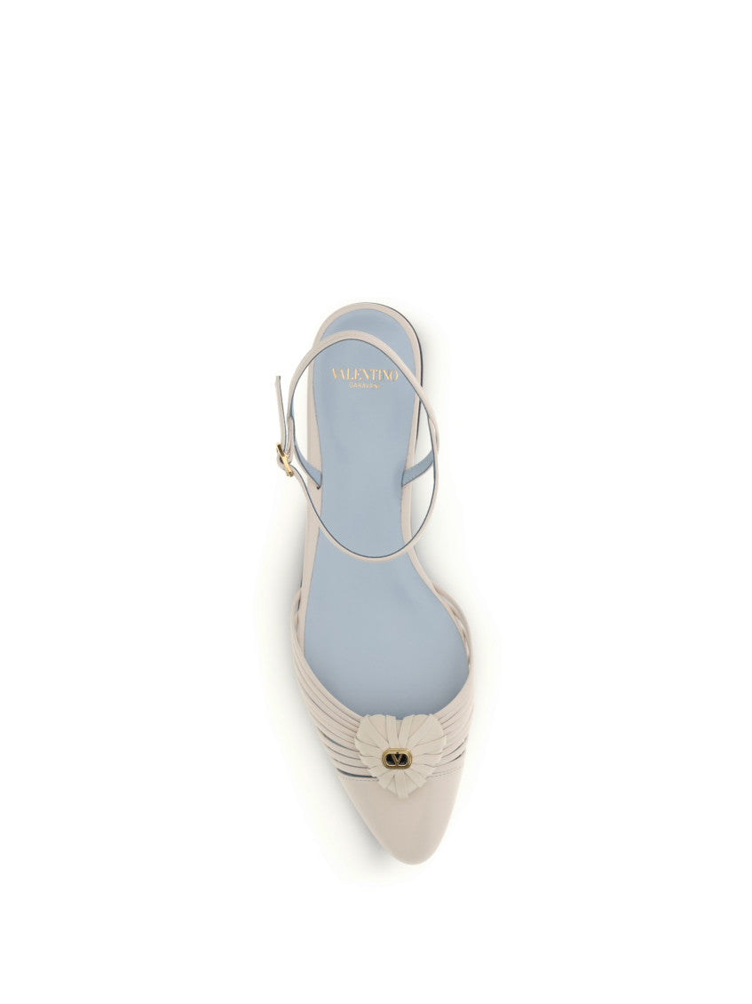 Beige Ankle-strap Ballet Flats 4