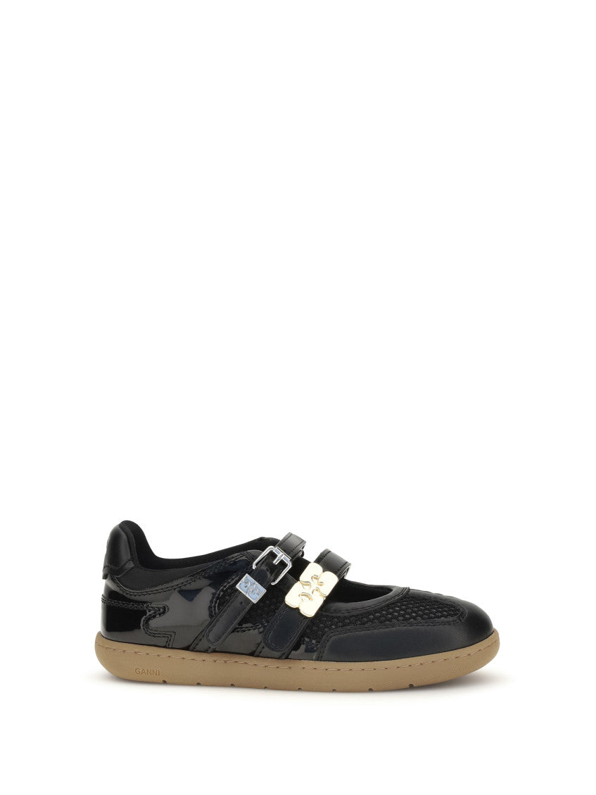Black Leather Ballet Flats 1
