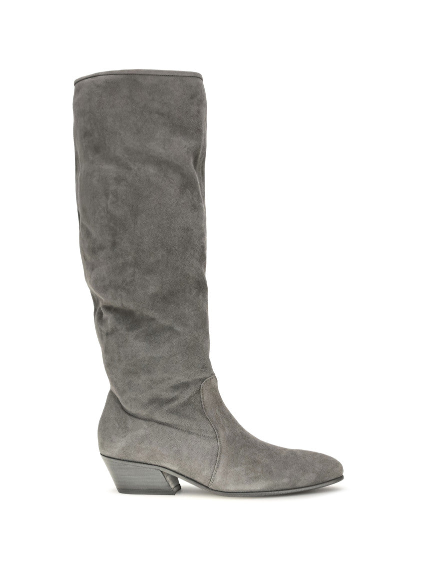 Grey Suede High Boots 1