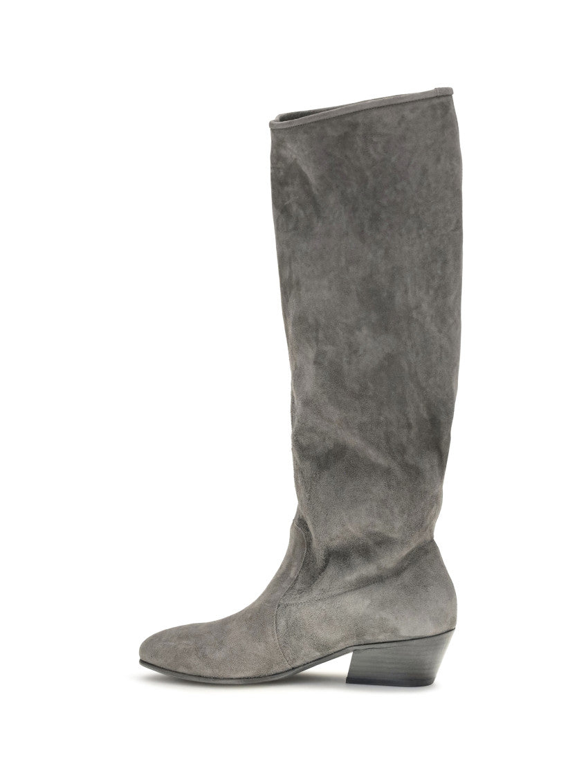 Grey Suede High Boots 3