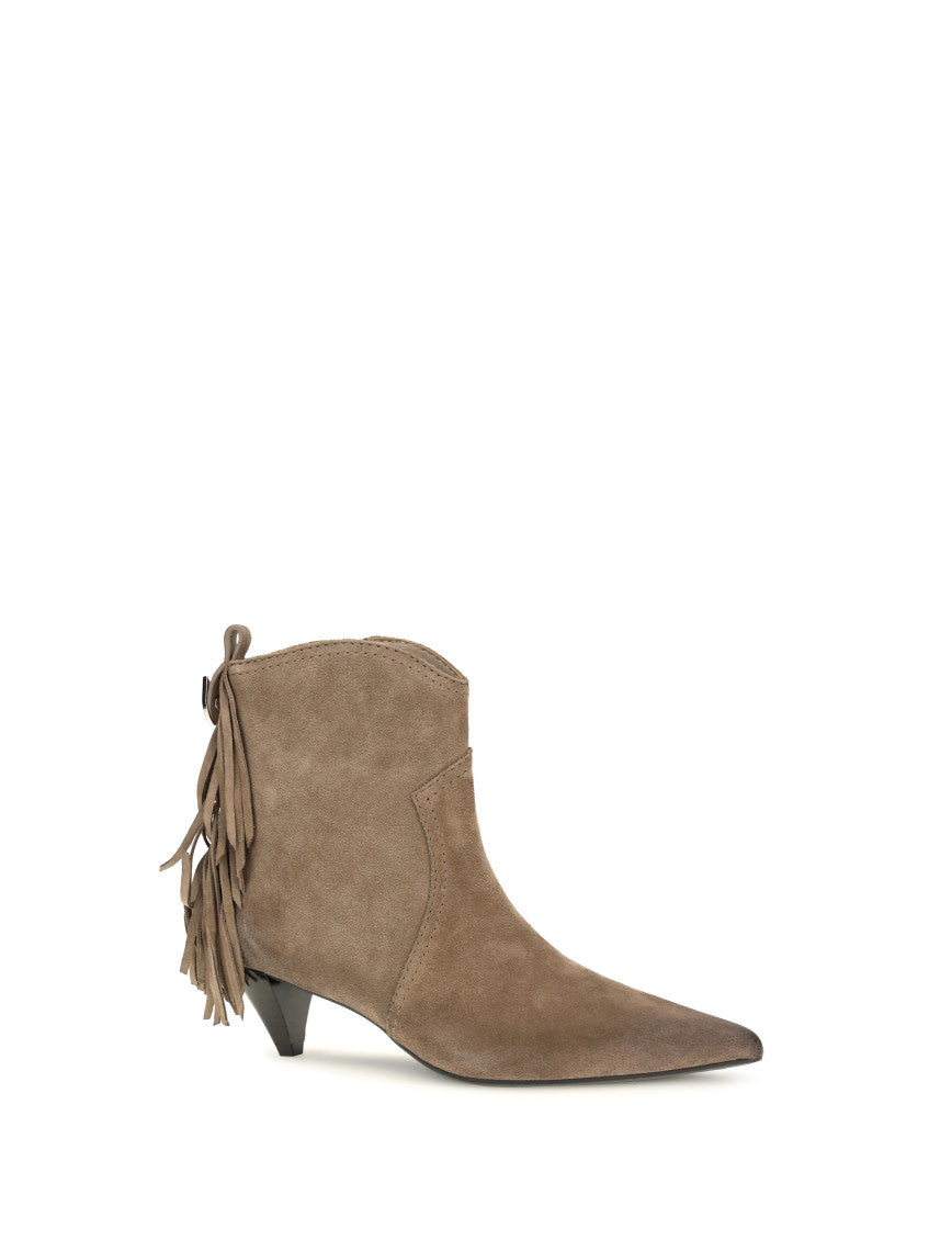 Beige Suede Ankle Boots 2