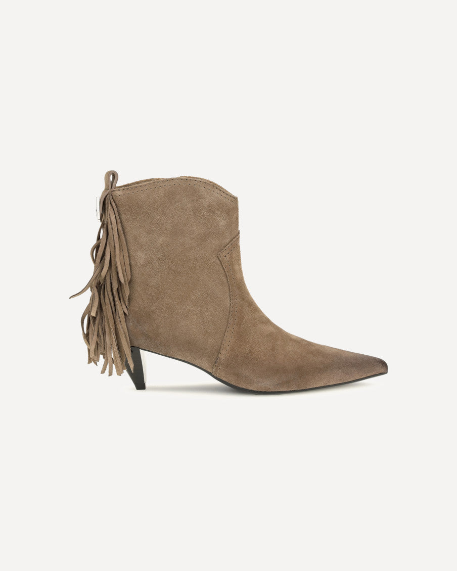 Beige Suede Ankle Boots 4