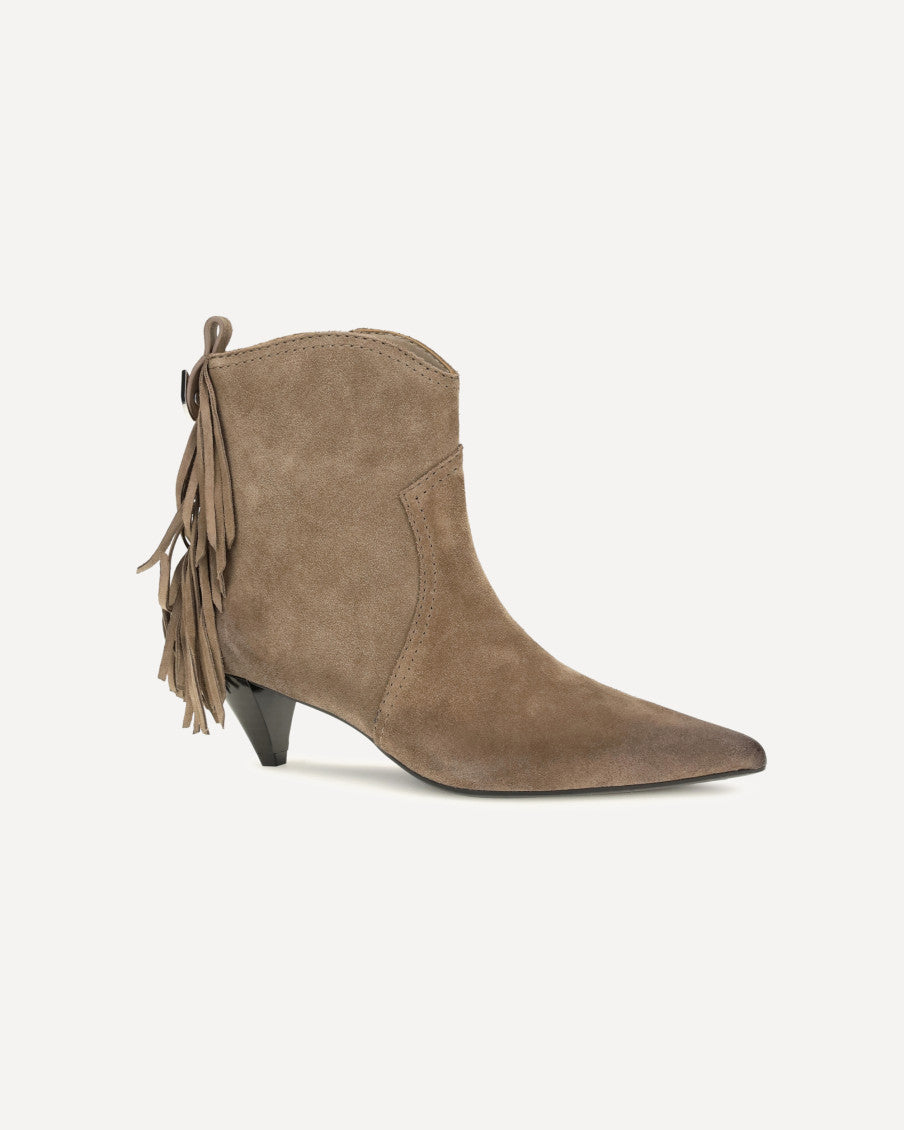 Beige Suede Ankle Boots 5